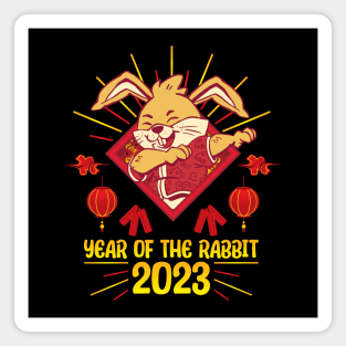 Good Luck Zodiac Happy Chinese New Year of the Rabbit Magnet